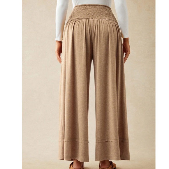 Maternity Stretchy Waist Pockets Wide leg pants - Picture 4 of 8